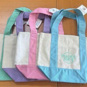 Pastel Canvas Tote Bag - Blue